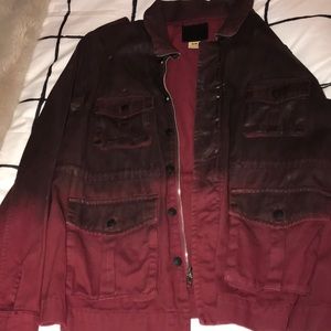 True religion waxed ombré denim jacket